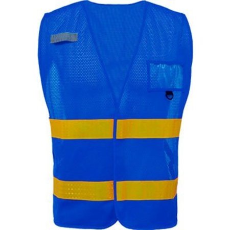 GSS SAFETY GSS Safety Incident Command Vest- Blue Vest w/Lime Prismatic Tape-One size Fits All 3113